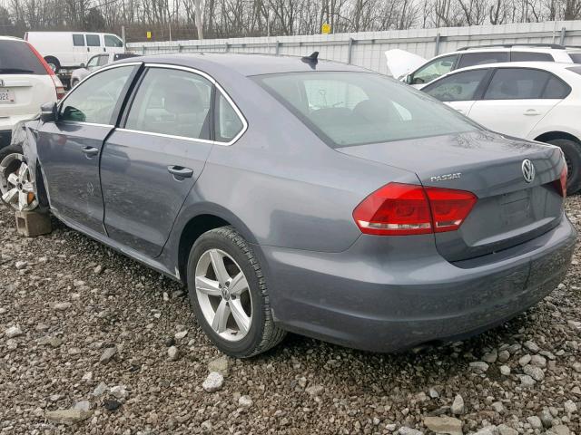 1VWAS7A39EC034246 - 2014 VOLKSWAGEN PASSAT S GRAY photo 3