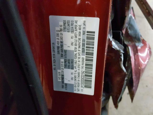 JM1CR293080321642 - 2008 MAZDA 5 RED photo 10