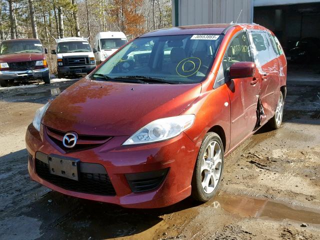 JM1CR293080321642 - 2008 MAZDA 5 RED photo 2