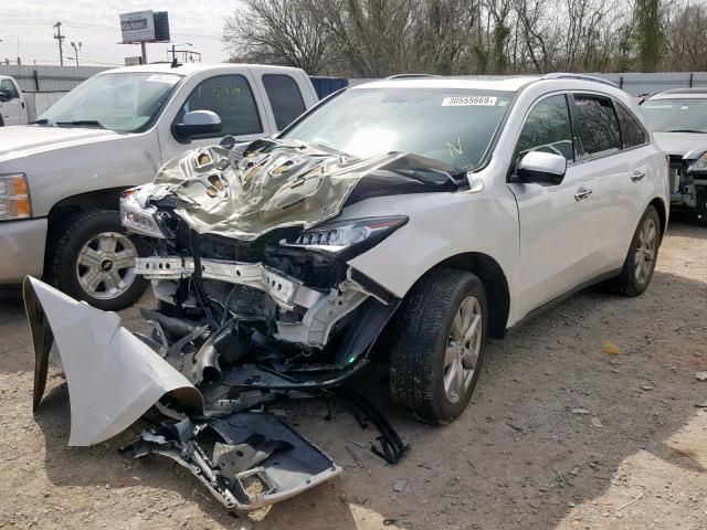 5FRYD4H81EB002579 - 2014 ACURA MDX ADVANC WHITE photo 2