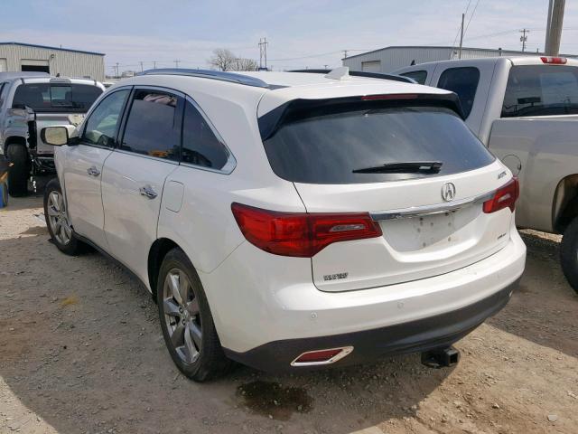 5FRYD4H81EB002579 - 2014 ACURA MDX ADVANC WHITE photo 3