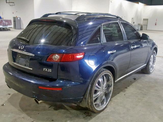 JNRAS08U76X105091 - 2006 INFINITI FX35 BLUE photo 4