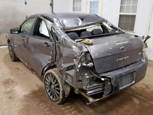 1FAHP3GN8AW136396 - 2010 FORD FOCUS SES GRAY photo 3