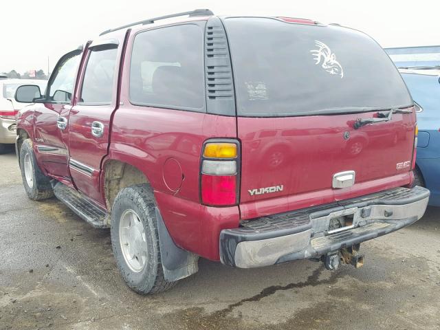 1GKEK13Z24J302488 - 2004 GMC YUKON BURGUNDY photo 3