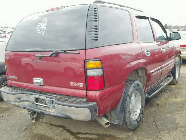 1GKEK13Z24J302488 - 2004 GMC YUKON BURGUNDY photo 4