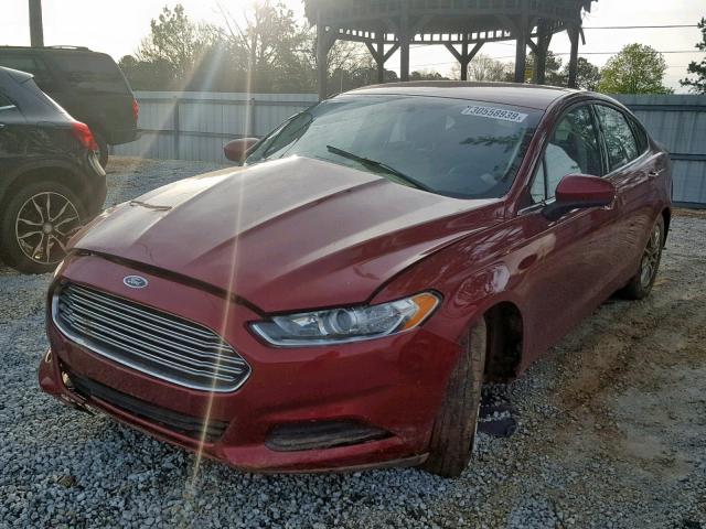 3FA6P0G77GR310669 - 2016 FORD FUSION S RED photo 2