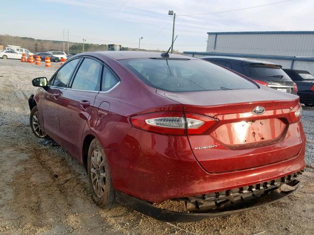 3FA6P0G77GR310669 - 2016 FORD FUSION S RED photo 3