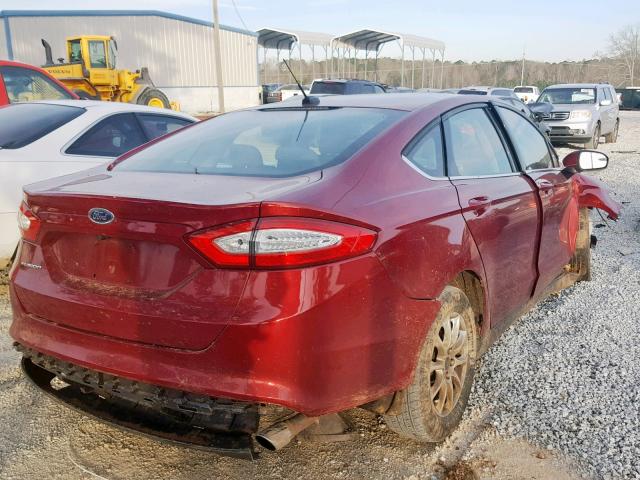 3FA6P0G77GR310669 - 2016 FORD FUSION S RED photo 4