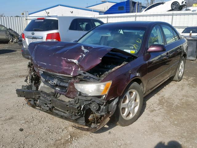 5NPEU46F66H088187 - 2006 HYUNDAI SONATA BURGUNDY photo 2