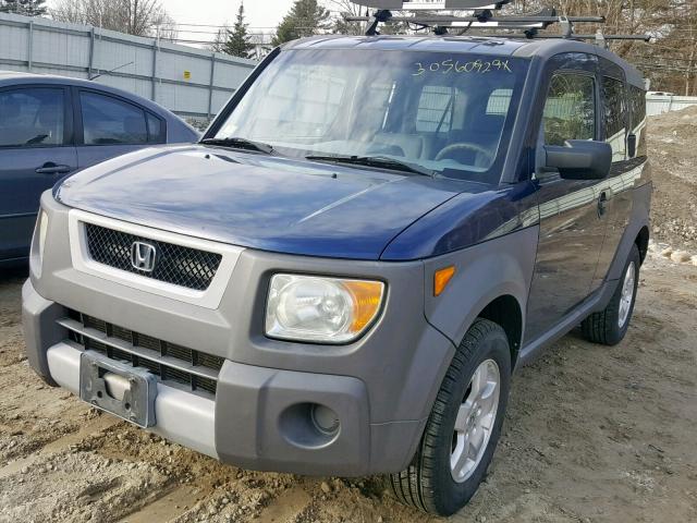 5J6YH27683L032810 - 2003 HONDA ELEMENT EX BLUE photo 2