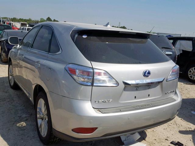 JTJZB1BA5A2001418 - 2010 LEXUS RX 450H SILVER photo 3