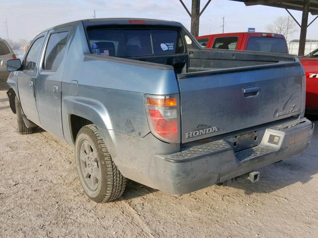 2HJYK163X7H530840 - 2007 HONDA RIDGELINE TURQUOISE photo 3