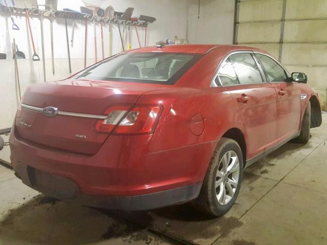 1FAHP2EW3AG110451 - 2010 FORD TAURUS SEL RED photo 4