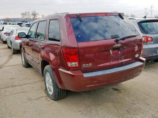 1J8GR48K37C600644 - 2007 JEEP GRAND CHER MAROON photo 3