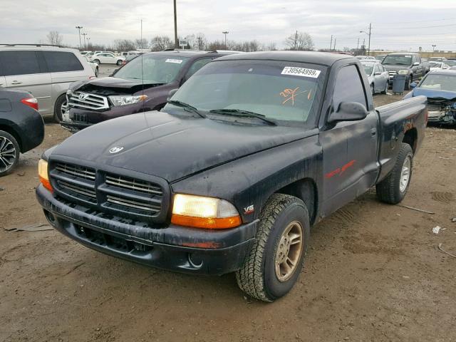 1B7FL26X1WS569793 - 1998 DODGE DAKOTA BLACK photo 2