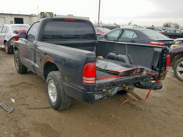 1B7FL26X1WS569793 - 1998 DODGE DAKOTA BLACK photo 3