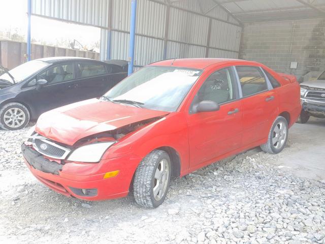 1FAHP34N87W239699 - 2007 FORD FOCUS ZX4 RED photo 2