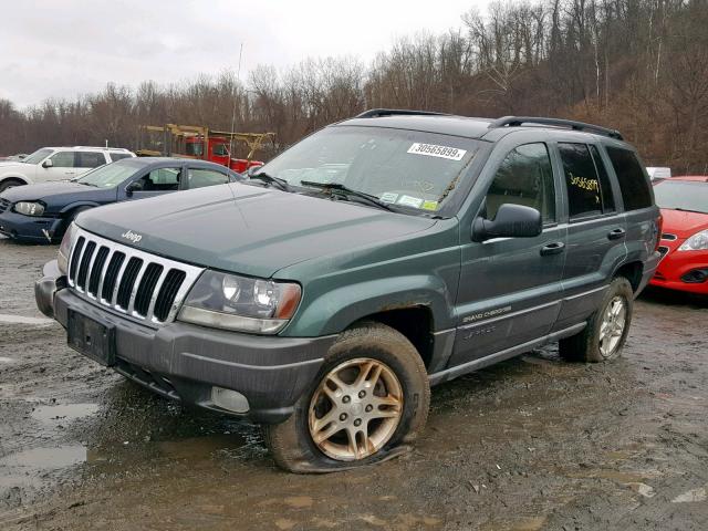 1J4GW48N92C217904 - 2002 JEEP GRAND CHER GREEN photo 2