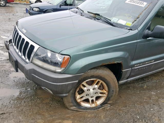 1J4GW48N92C217904 - 2002 JEEP GRAND CHER GREEN photo 9