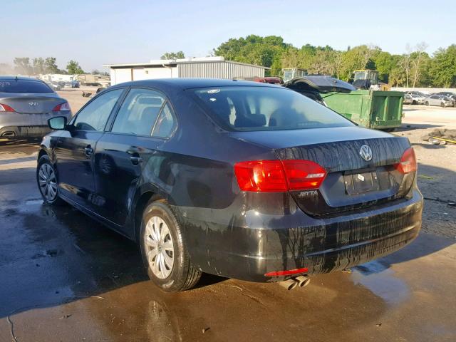 3VW2K7AJ6EM368784 - 2014 VOLKSWAGEN JETTA BASE BLACK photo 3