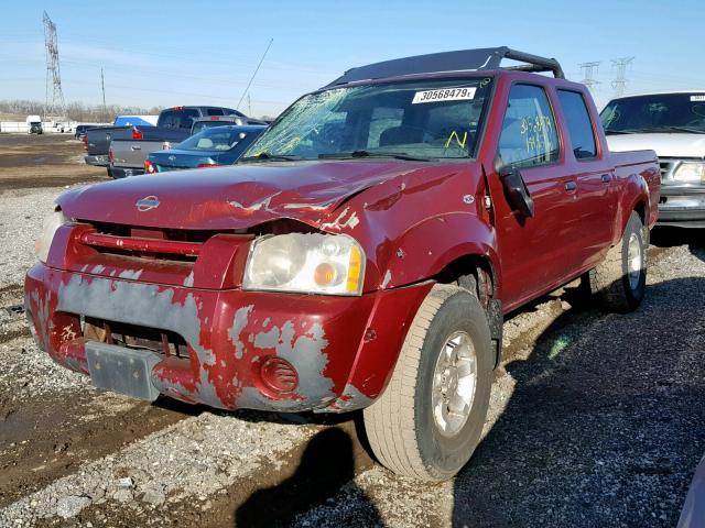 1N6ED27T41C311613 - 2001 NISSAN FRONTIER C RED photo 2