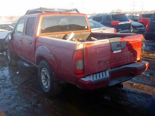 1N6ED27T41C311613 - 2001 NISSAN FRONTIER C RED photo 3