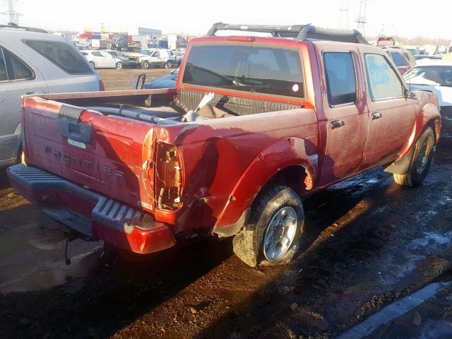 1N6ED27T41C311613 - 2001 NISSAN FRONTIER C RED photo 4