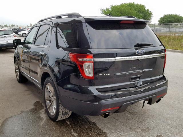 1FMHK7F84CGA03736 - 2012 FORD EXPLORER L BLACK photo 3