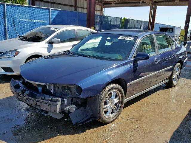 2G1WF55E729192528 - 2002 CHEVROLET IMPALA BLUE photo 2