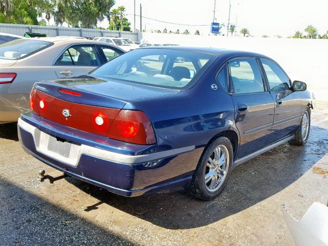 2G1WF55E729192528 - 2002 CHEVROLET IMPALA BLUE photo 4