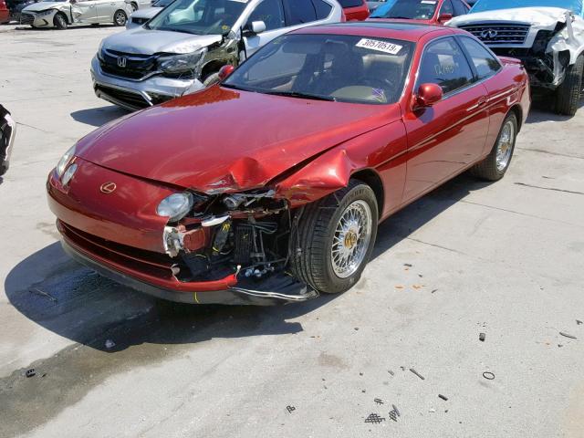 JT8UZ30C3P0033506 - 1993 LEXUS SC 400 BURGUNDY photo 2