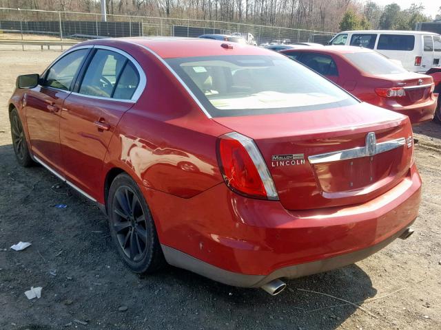 1LNHM94R49G610634 - 2009 LINCOLN MKS BURGUNDY photo 3