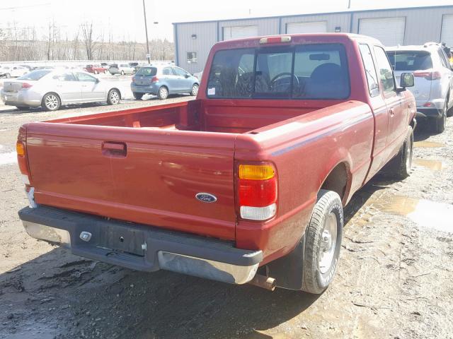 1FTYR14U4WPA18951 - 1998 FORD RANGER SUP RED photo 4