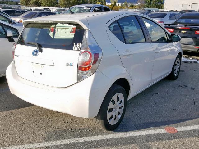 JTDKDTB31E1073417 - 2014 TOYOTA PRIUS C WHITE photo 4