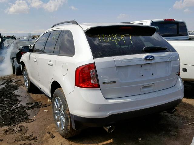 2FMDK4JC7DBC68524 - 2013 FORD EDGE SEL WHITE photo 3