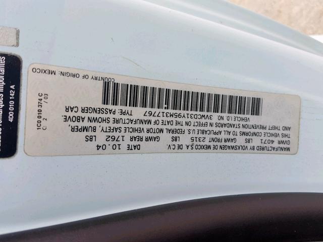 3VWCD31Y95M317767 - 2005 VOLKSWAGEN NEW BEETLE Blau Foto 10