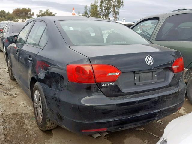 3VW1K7AJ6DM446703 - 2013 VOLKSWAGEN JETTA BASE 黑色 照片 3
