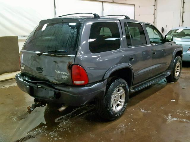 1D4HS38N23F521899 - 2003 DODGE DURANGO SP GRAY photo 4