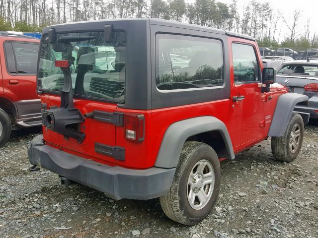 1C4AJWAG9CL151955 - 2012 JEEP WRANGLER S RED photo 4