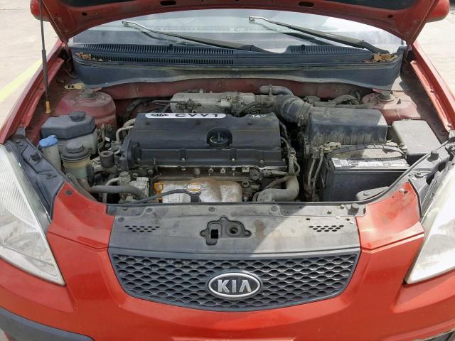 KNADE223196508491 - 2009 KIA RIO BASE RED photo 7