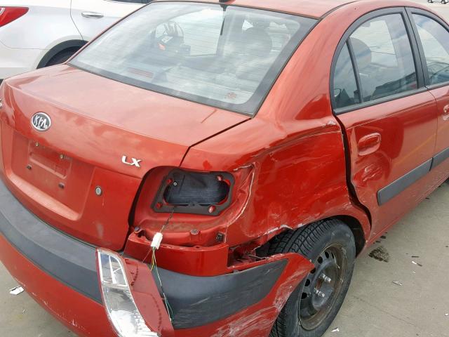 KNADE223196508491 - 2009 KIA RIO BASE RED photo 9