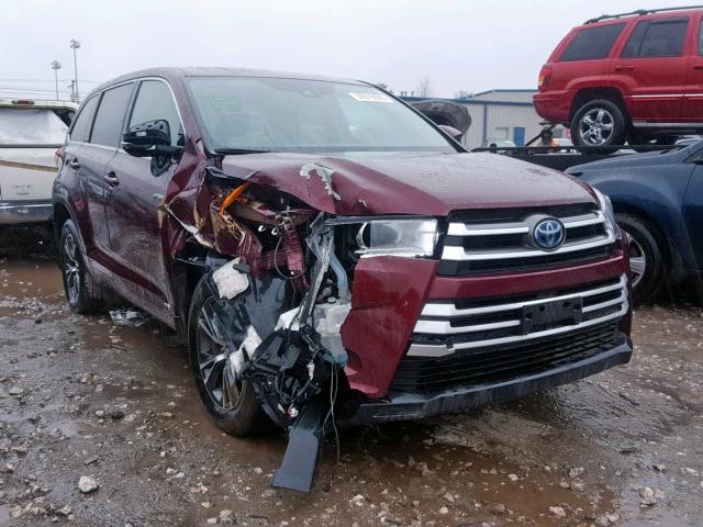 5TDBGRFH3HS027806 - 2017 TOYOTA HIGHLANDER BURGUNDY photo 1