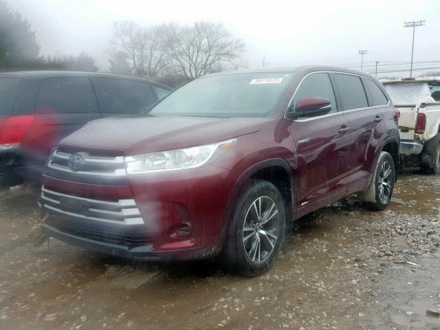 5TDBGRFH3HS027806 - 2017 TOYOTA HIGHLANDER BURGUNDY photo 2