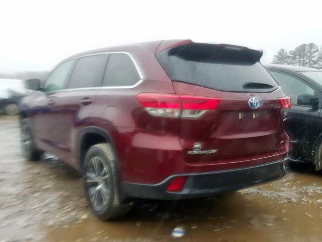 5TDBGRFH3HS027806 - 2017 TOYOTA HIGHLANDER BURGUNDY photo 3