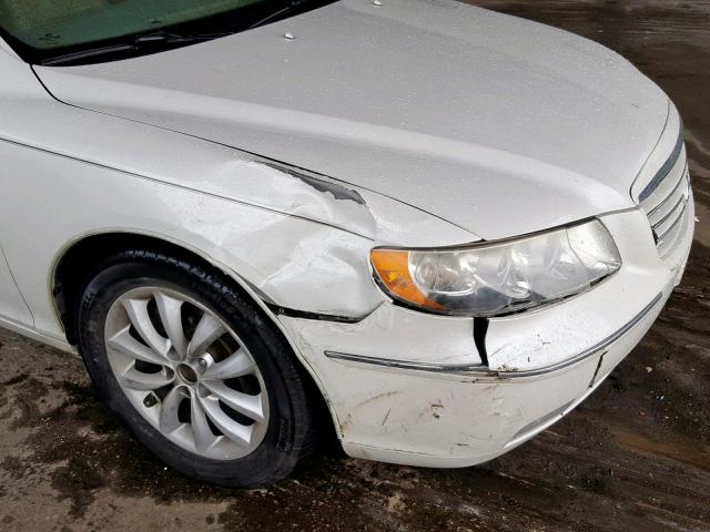 KMHFC46F07A236524 - 2007 HYUNDAI AZERA SE WHITE photo 9