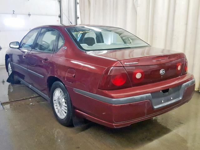 2G1WF55K329122675 - 2002 CHEVROLET IMPALA MAROON photo 3