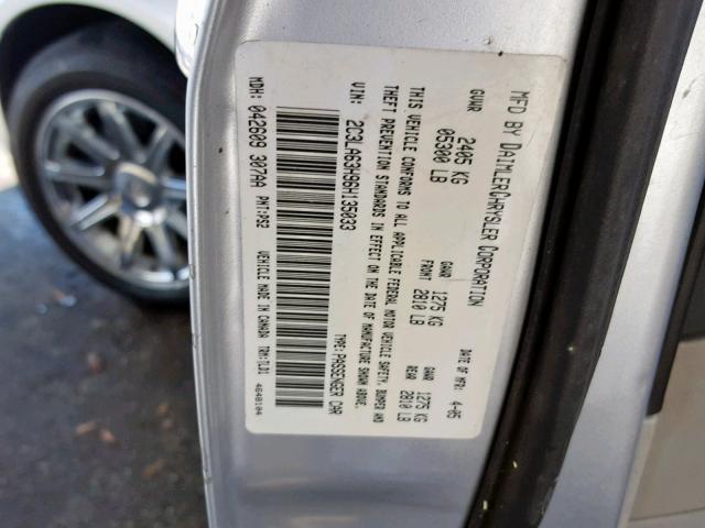 2C3LA63H96H135033 - 2006 CHRYSLER 300C GRAY photo 10