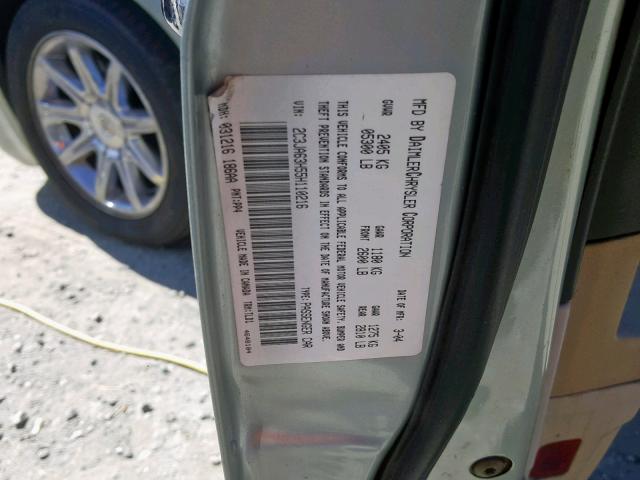 2C3JA63H55H110216 - 2005 CHRYSLER 300C GRAY photo 10