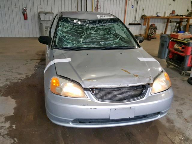 1HGEM21241L095962 - 2001 HONDA CIVIC DX GRAY photo 9