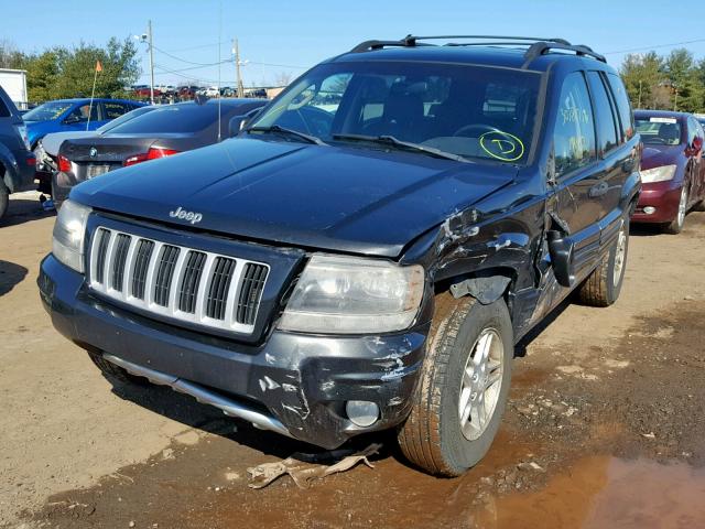 1J4GW48S24C225657 - 2004 JEEP GRAND CHER BLACK photo 2